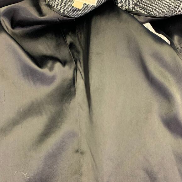 MICHAEL by MICHAEL KORS Size S Black White Wool Blend Plaid Double Breasted Coat - Picture 10 of 12